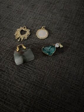 4 charm pendants without chains